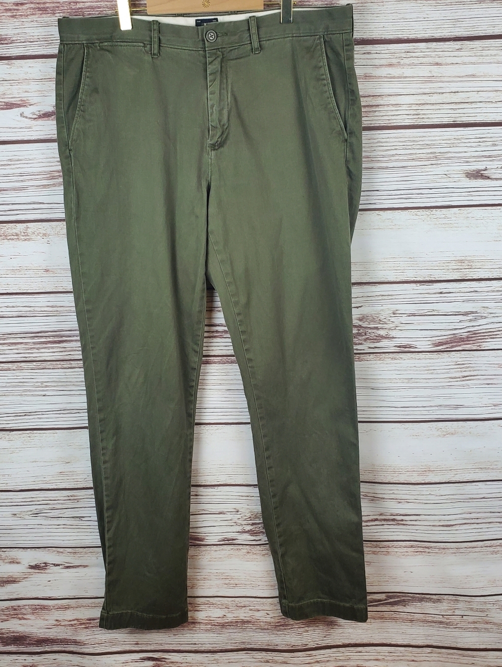 J.Crew Stretch Mens 34x34 770 Green Khaki Chino Pants